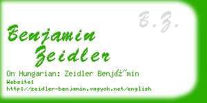 benjamin zeidler business card